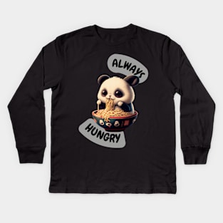 Always Hungry Panda Kids Long Sleeve T-Shirt